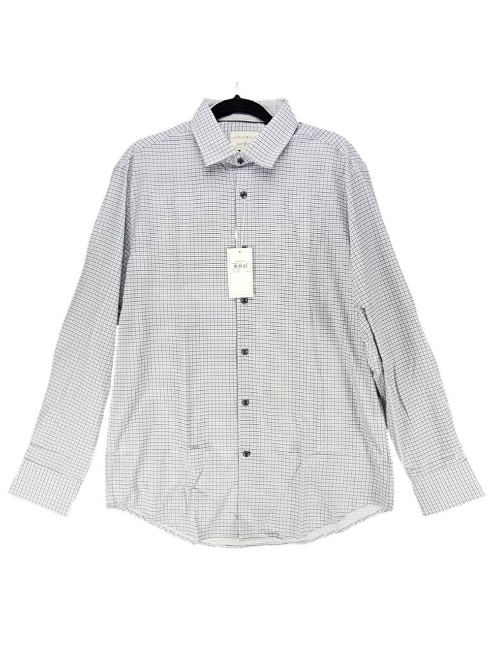 Construct Shirt Mens Large Blue & White Plaid Long Sleeve Button Up *NWT*
